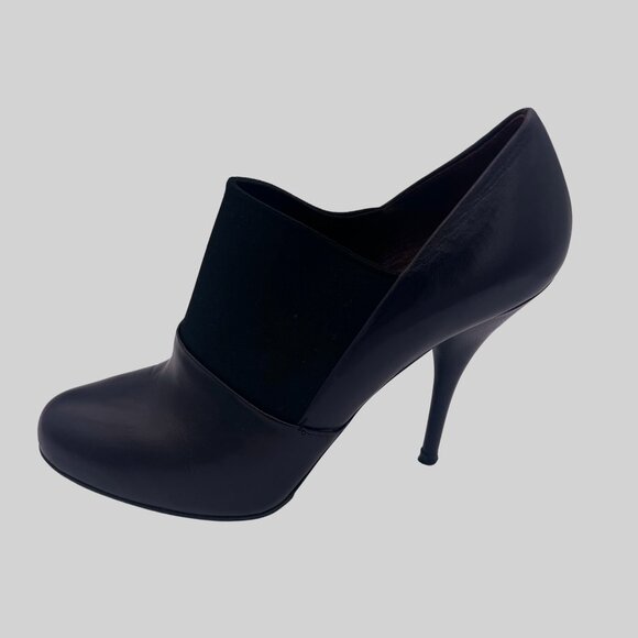 Miu Miu Eggplant Leather Ankle Boots Size 37.5 (US 7.5) - Picture 2 of 12